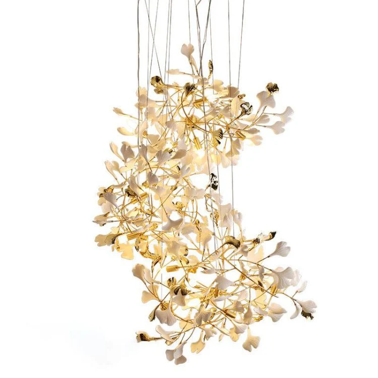 Ceramic Ginkgo Stair Long Branch Chandelier - Image 8