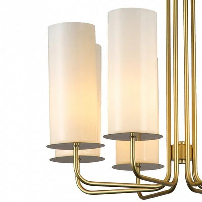 Modern Style Minimalism White Shades Chandelier/Wall Light in Brass - Image 11