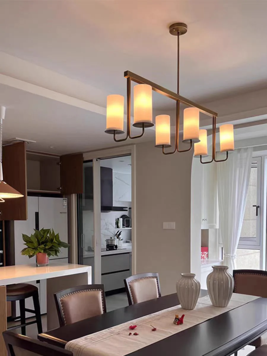 Modern Style Minimalism White Shades Chandelier/Wall Light in Brass - Image 2