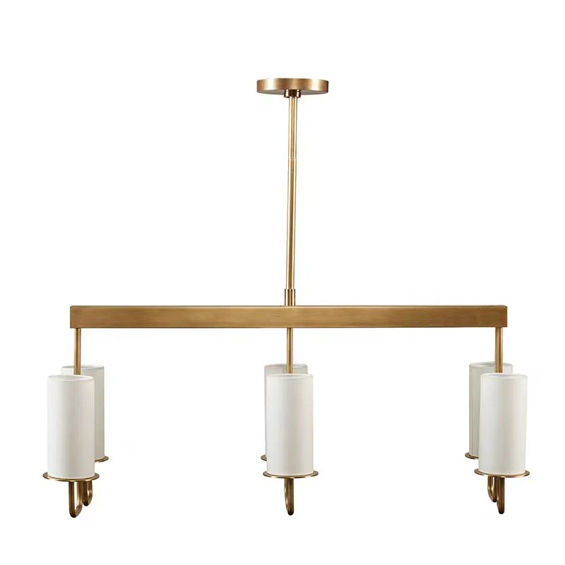 Modern Style Minimalism White Shades Chandelier/Wall Light in Brass - Image 7
