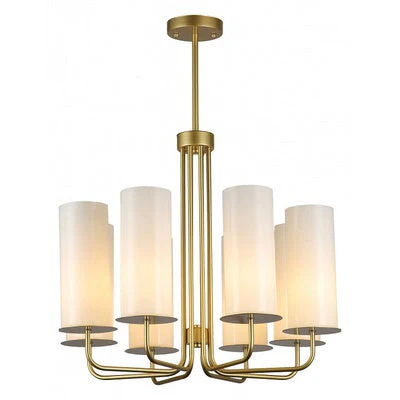 Modern Style Minimalism White Shades Chandelier/Wall Light in Brass - Image 9