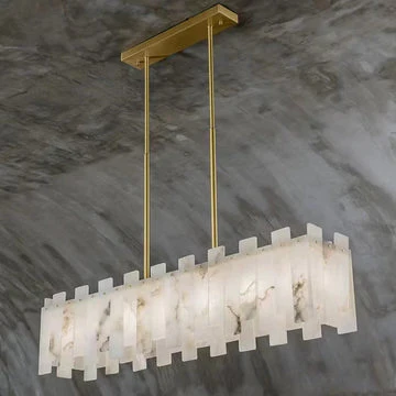 Charlene Marble Brass Linear Chandelier - Image 2