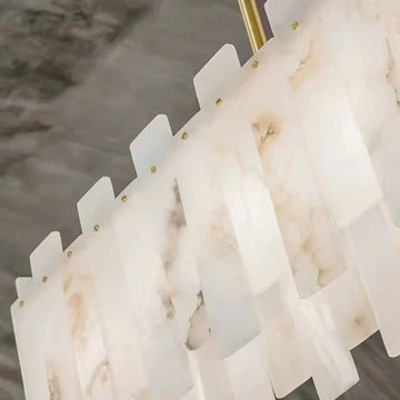 Charlene Marble Brass Linear Chandelier - Image 3