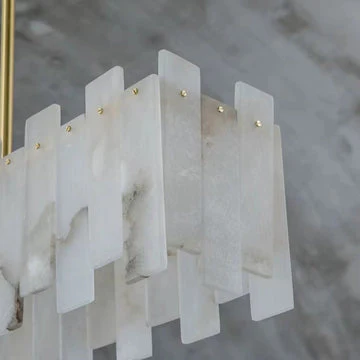 Charlene Marble Brass Linear Chandelier - Image 4