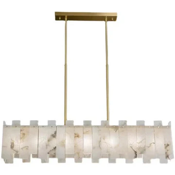 Charlene Marble Brass Linear Chandelier - Image 5