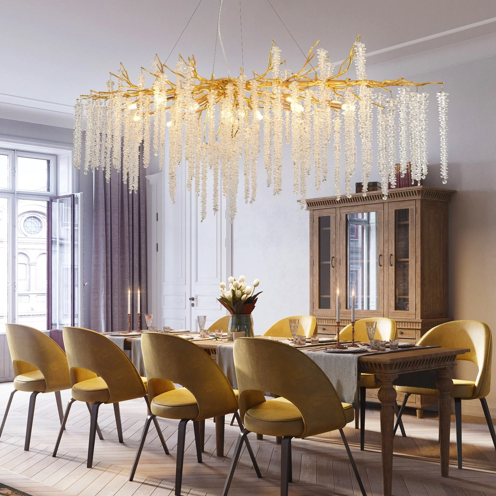 Branch Style Ceiling Light Crystal icicle Chandelier For Dining Table for Modern Home - Image 18