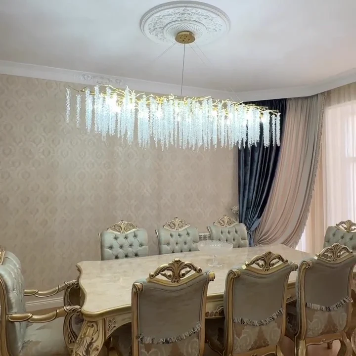 Branch Style Ceiling Light Crystal icicle Chandelier For Dining Table for Modern Home - Image 5