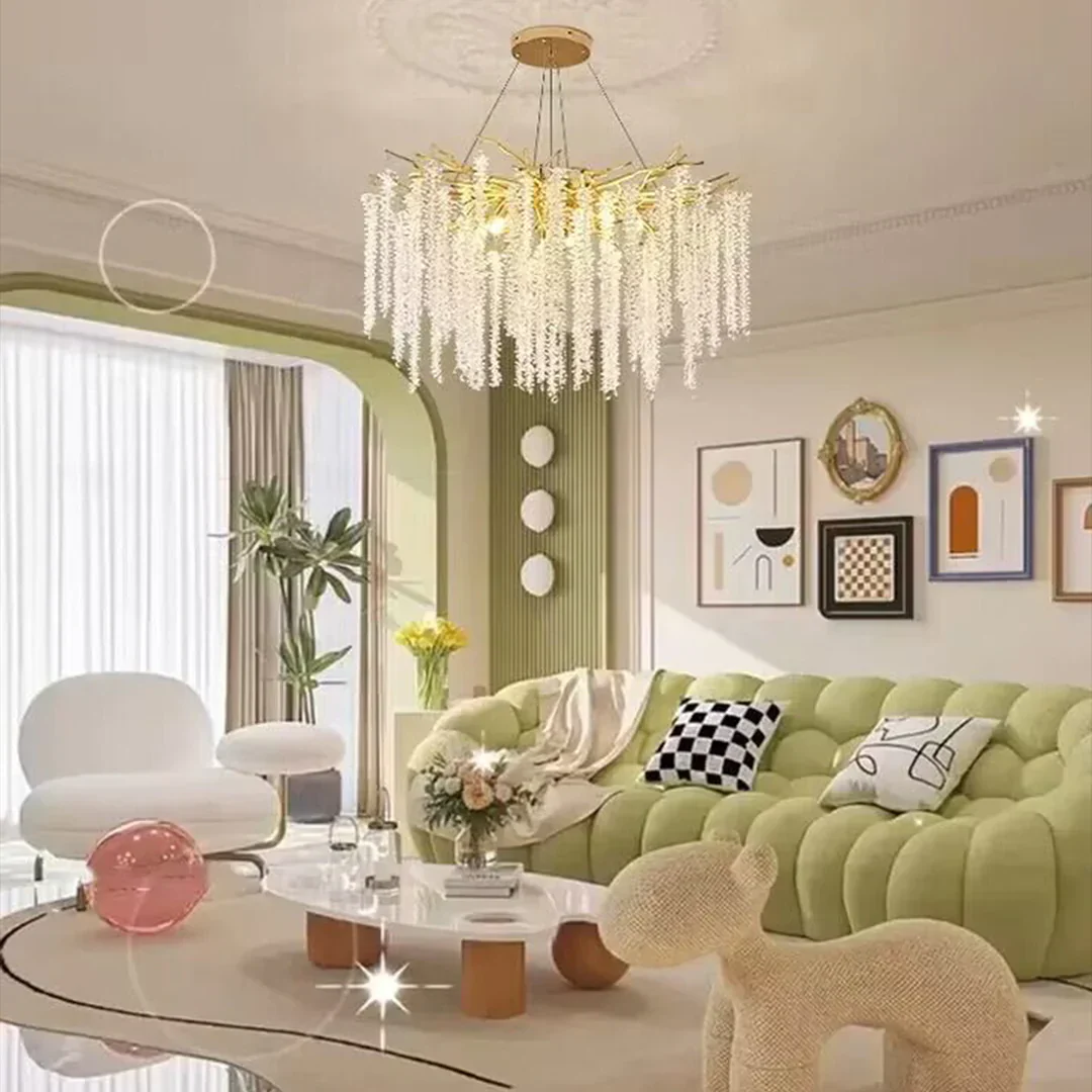 Branch Style Ceiling Light Crystal icicle Chandelier For Dining Table for Modern Home - Image 9