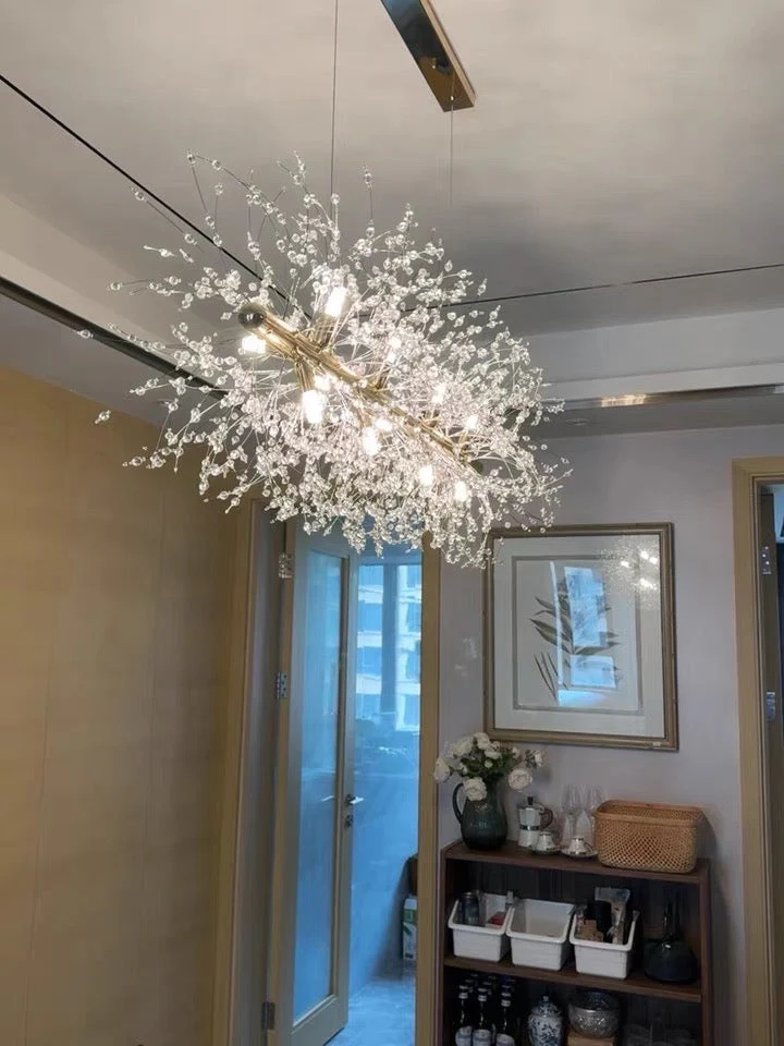 Dandelion Crystal Chandelier Light Firefly/ Glowworm Hanging Lamp Pendant For Rectangle Dining Room - Image 10