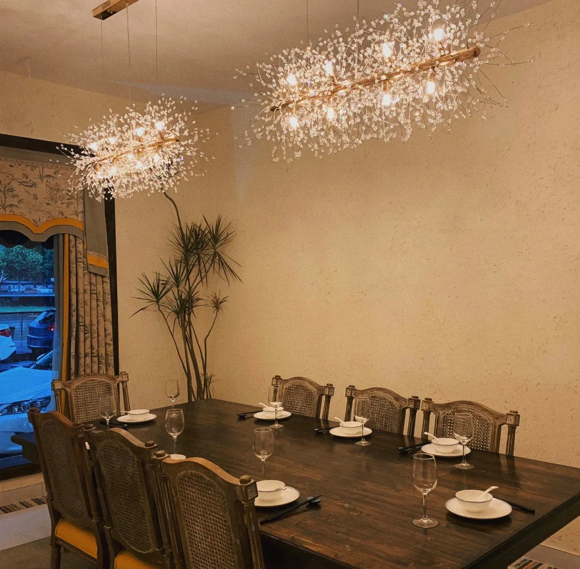 Dandelion Crystal Chandelier Light Firefly/ Glowworm Hanging Lamp Pendant For Rectangle Dining Room - Image 14