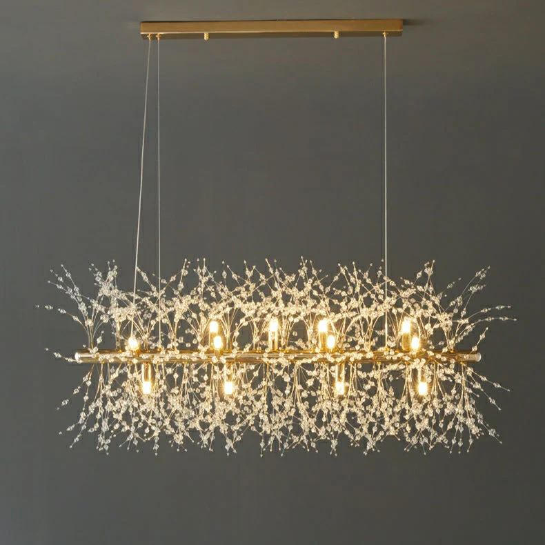 Dandelion Crystal Chandelier Light Firefly/ Glowworm Hanging Lamp Pendant For Rectangle Dining Room - Image 5