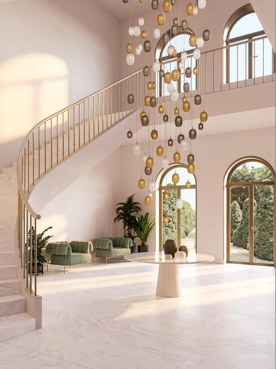 Galaxy Chromatic Gem Drop Spiral  Chandelier - Image 32
