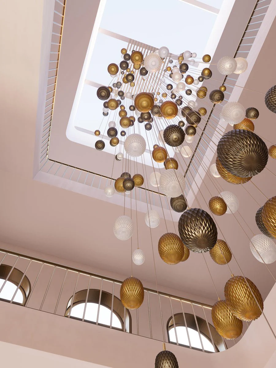 Galaxy Chromatic Gem Drop Spiral  Chandelier - Image 6