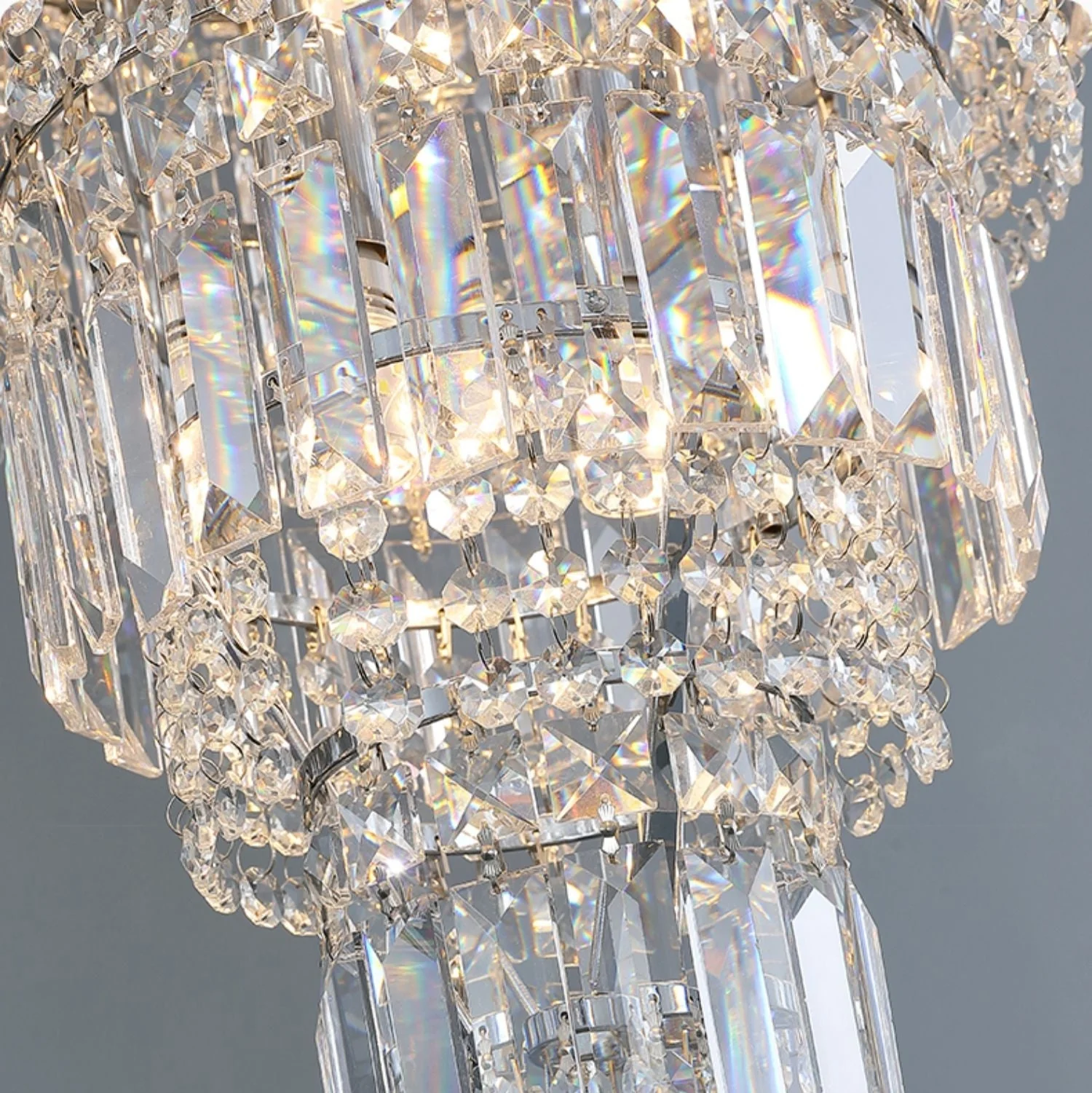 Chrome Extra Large Crystal Chandelier in Silver for Foyer/Staircase/Living Room/Entrance - Image 11