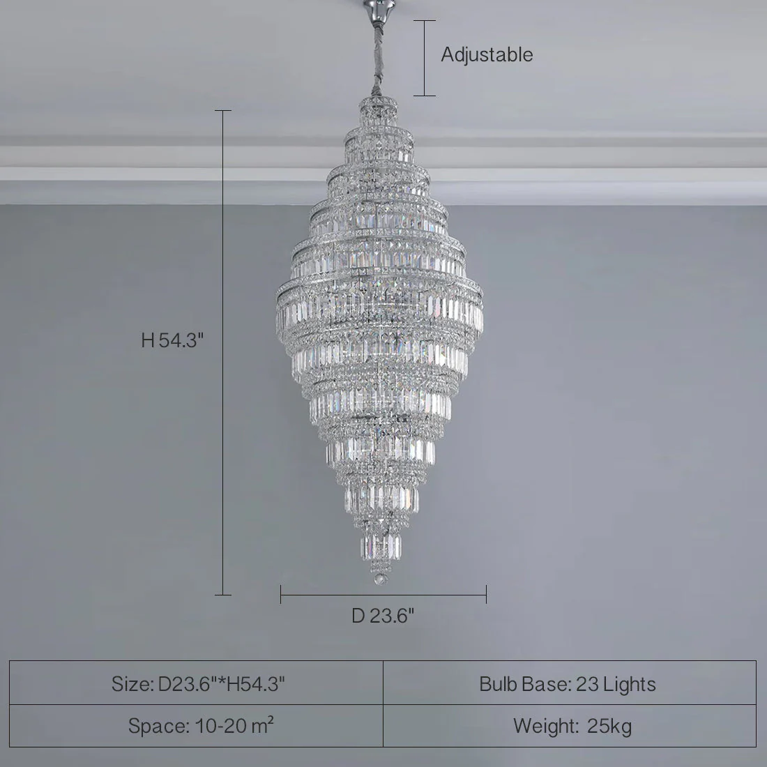 Chrome Extra Large Crystal Chandelier in Silver for Foyer/Staircase/Living Room/Entrance - Image 18