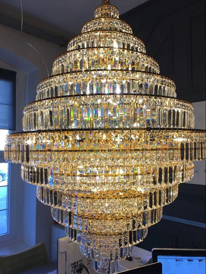 Chrome/ Silver/ Gold Extra Large Chandelier For Foyer Living Room Staircase Crystal Ceiling Lighting Fixture - Image 13