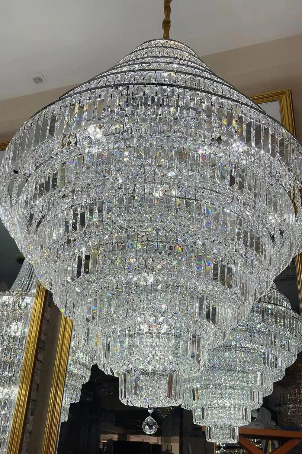 Chrome/ Silver/ Gold Extra Large Chandelier For Foyer Living Room Staircase Crystal Ceiling Lighting Fixture - Image 14