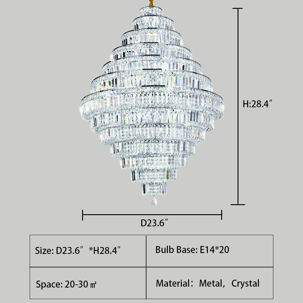 Chrome/ Silver/ Gold Extra Large Chandelier For Foyer Living Room Staircase Crystal Ceiling Lighting Fixture - Image 25