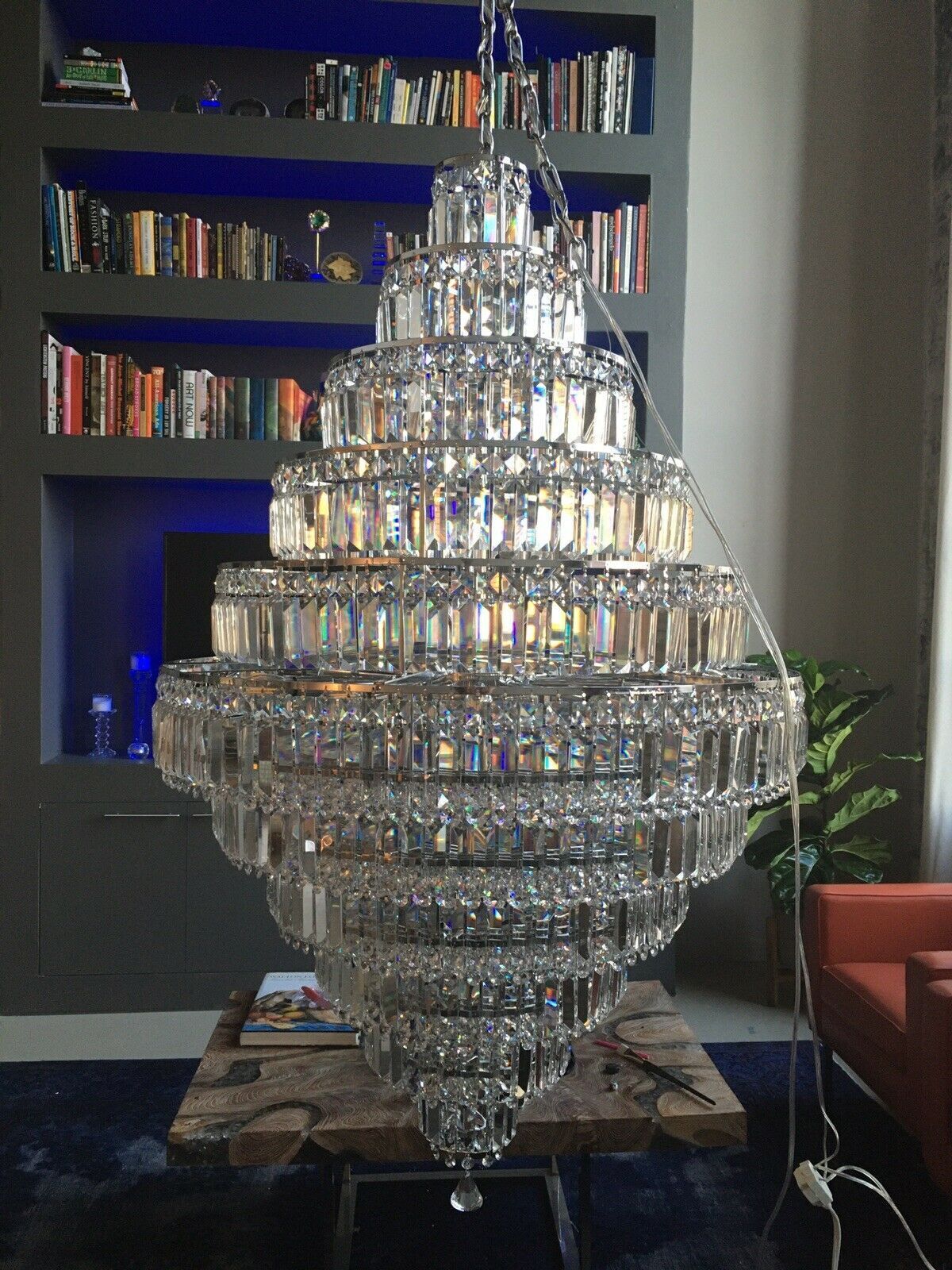 Chrome/ Silver/ Gold Extra Large Chandelier For Foyer Living Room Staircase Crystal Ceiling Lighting Fixture - Image 4