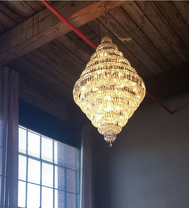 Chrome/ Silver/ Gold Extra Large Chandelier For Foyer Living Room Staircase Crystal Ceiling Lighting Fixture - Image 5