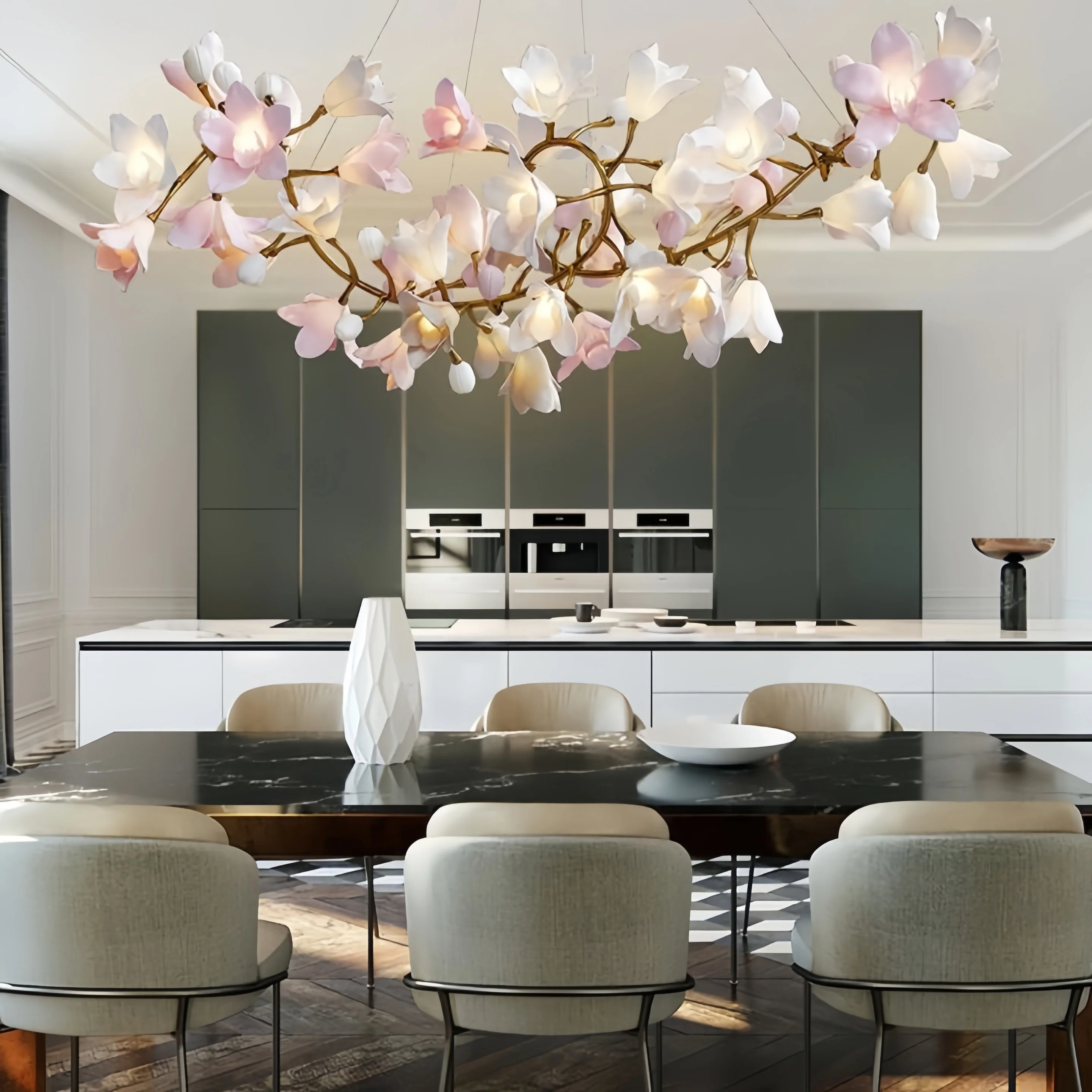Circular Blossom Ceramic Chandelier - Image 11
