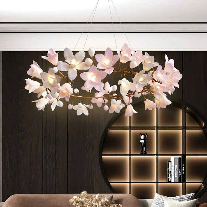 Circular Blossom Ceramic Chandelier - Image 2