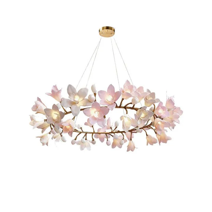 Circular Blossom Ceramic Chandelier - Image 3