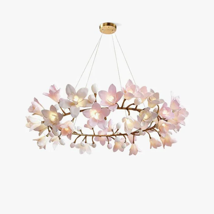Circular Blossom Ceramic Chandelier - Image 4