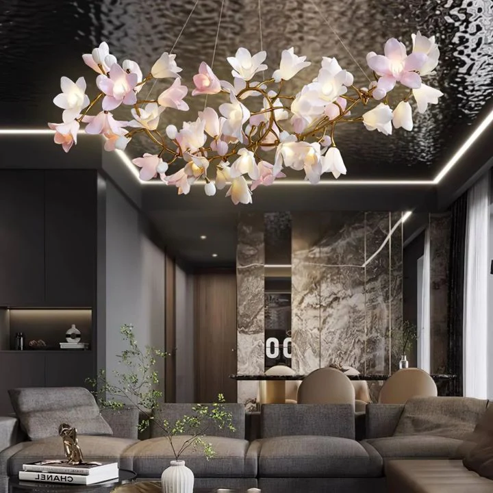 Circular Blossom Ceramic Chandelier - Image 6