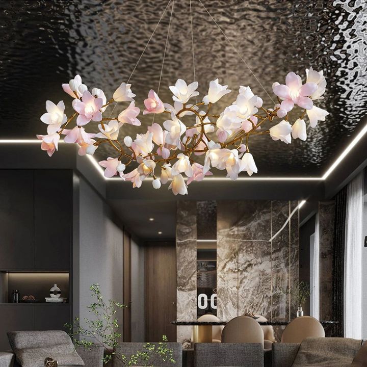 Circular Blossom Ceramic Chandelier - Image 8