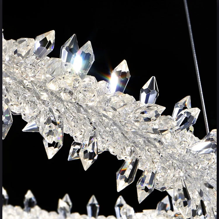 Modern 3-Ring Halo Crystal Chandelier for Living Room/Bedroom - Image 4