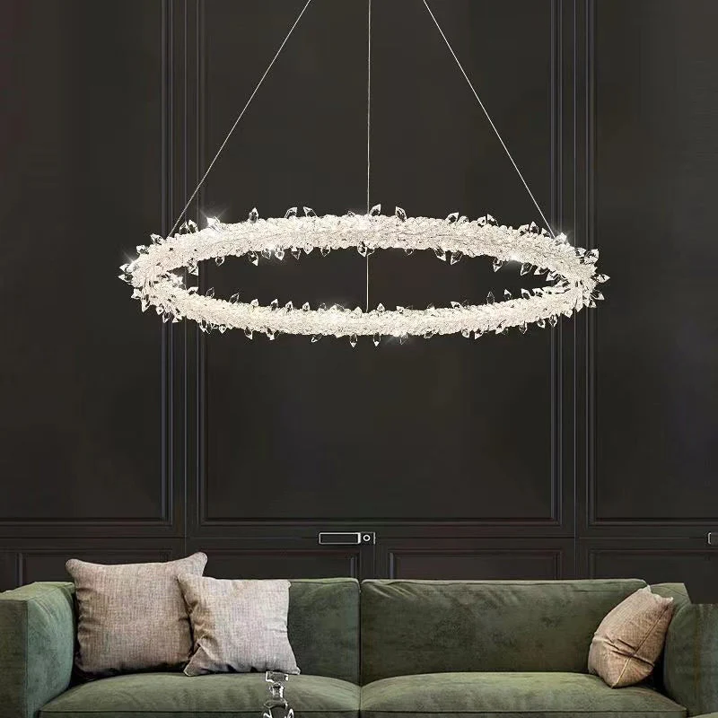Modern 3-Ring Halo Crystal Chandelier for Living Room/Bedroom - Image 5
