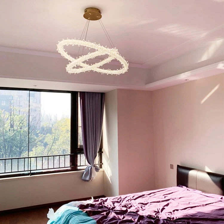 Modern 3-Ring Halo Crystal Chandelier for Living Room/Bedroom - Image 6