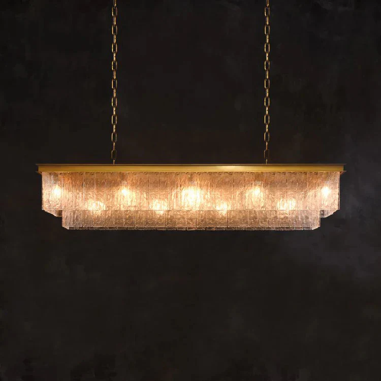 Claira Glass Rectangular Chandelier 41″49″52″72″ - Image 2