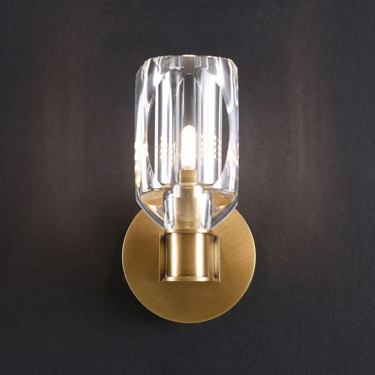 Classic Crystal Cup Wall Sconce, Brass - Image 2