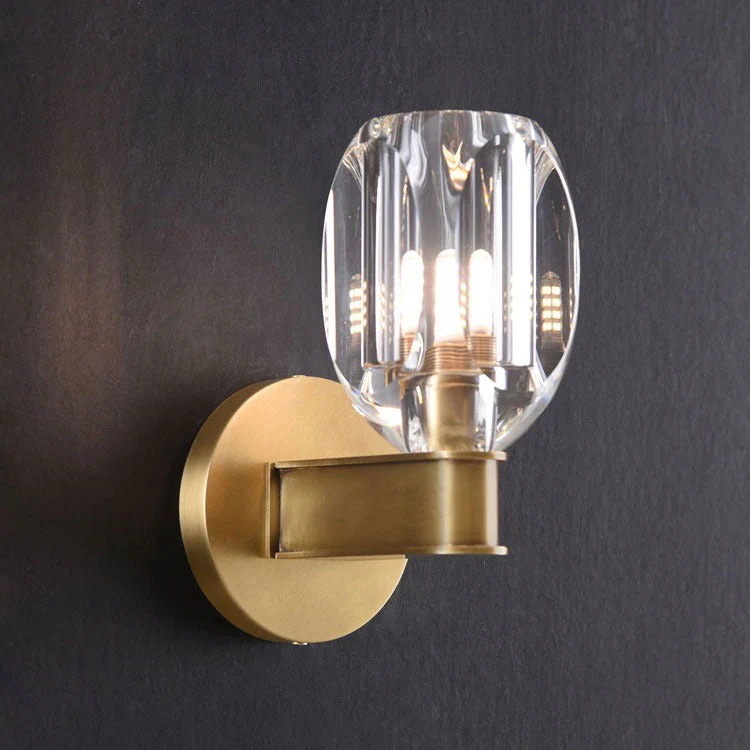 Classic Crystal Cup Wall Sconce, Brass - Image 3