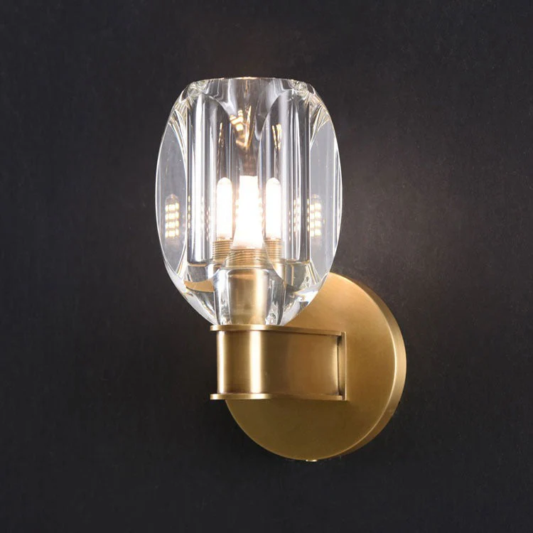 Classic Crystal Cup Wall Sconce, Brass - Image 4
