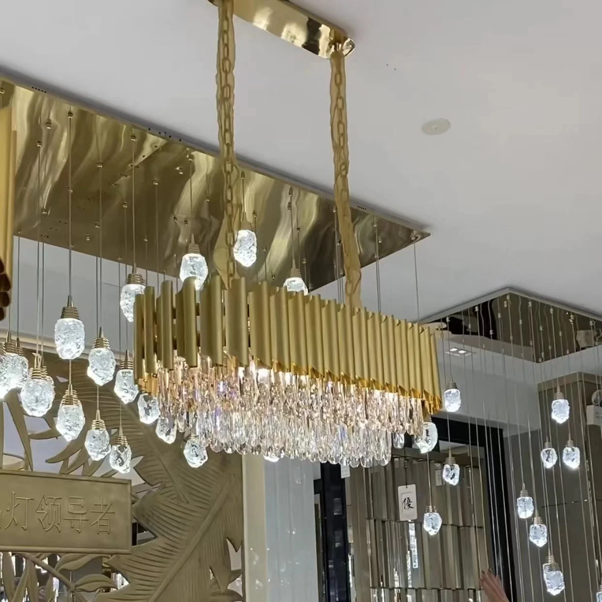 Classic Modern Round/Rectangle Crystal Chandelier in Gold Finish for Living/Dining Room - Image 4