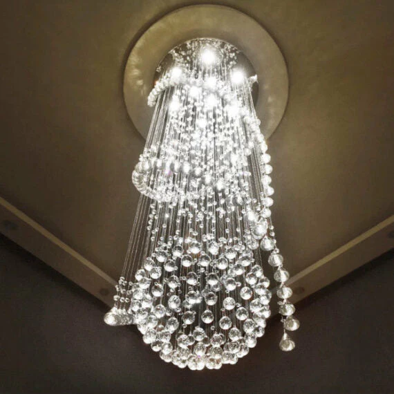 Classic Streamlined Clear Crystal Chandelier - Image 4