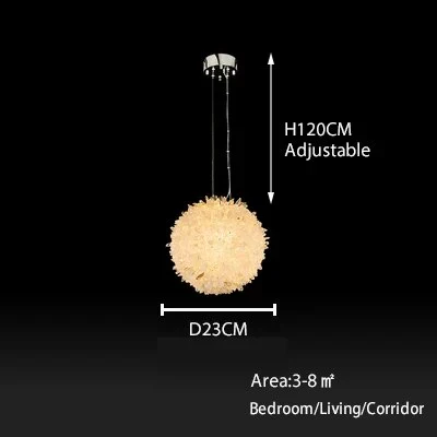Clear Geode Quartz Crystal Ball Modern Pendant Light - Image 10