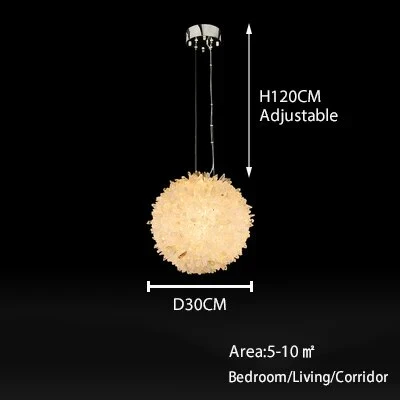 Clear Geode Quartz Crystal Ball Modern Pendant Light - Image 9