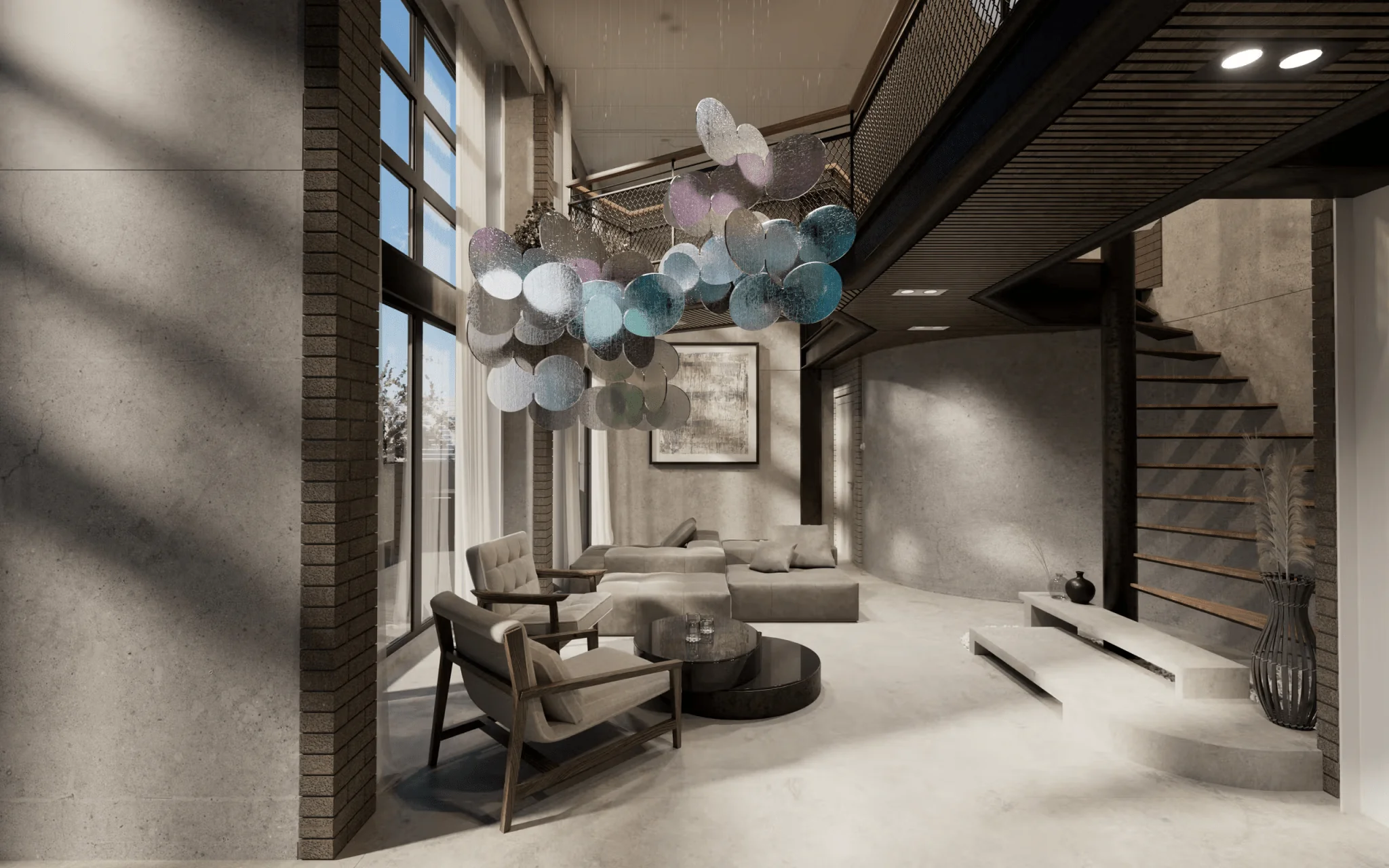Clouds Iridescent Disc Chandelier - Image 10