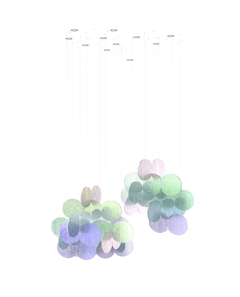 Clouds Iridescent Disc Chandelier - Image 8