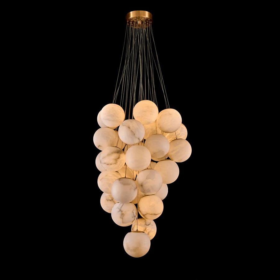 Cluster Alabaster Globe Chandelier - Image 3