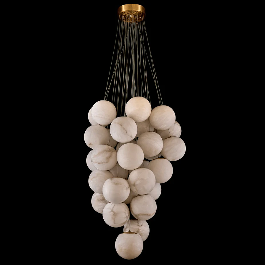 Cluster Alabaster Globe Chandelier - Image 4