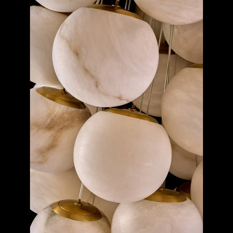 Cluster Alabaster Globe Chandelier - Image 6