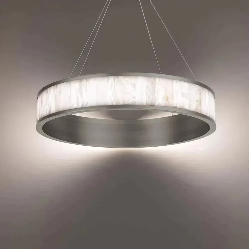 Coliseo Alabaster 28in LED Round Chandelier - Image 3