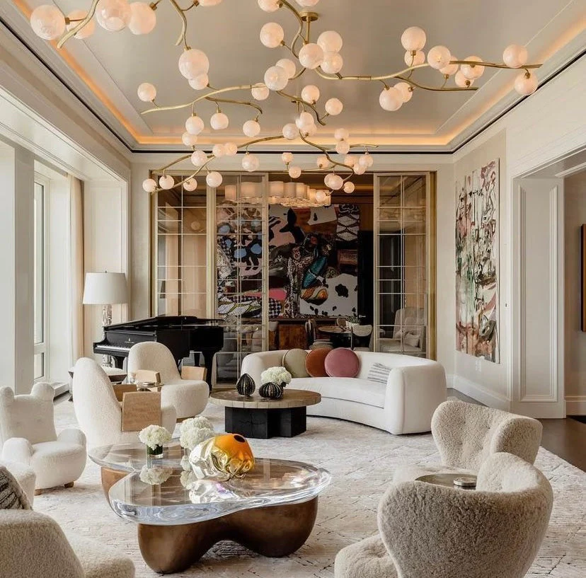 Contemporary Hand-blown Glass Globes Branch Chandelier for Dining Room Living Room and Kitchen Island - Image 4