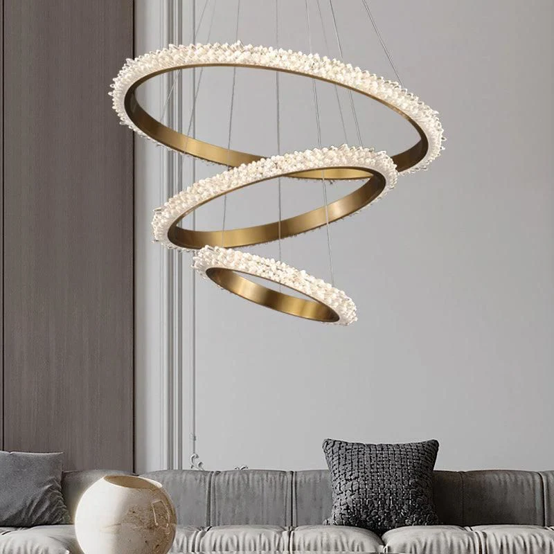 Contemporary K9 Crystal Halo Circle Foyer Chandelier - Image 3