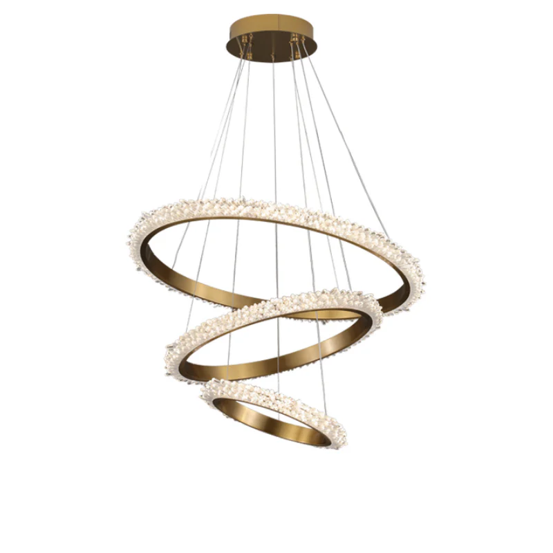 Contemporary K9 Crystal Halo Circle Foyer Chandelier - Image 4